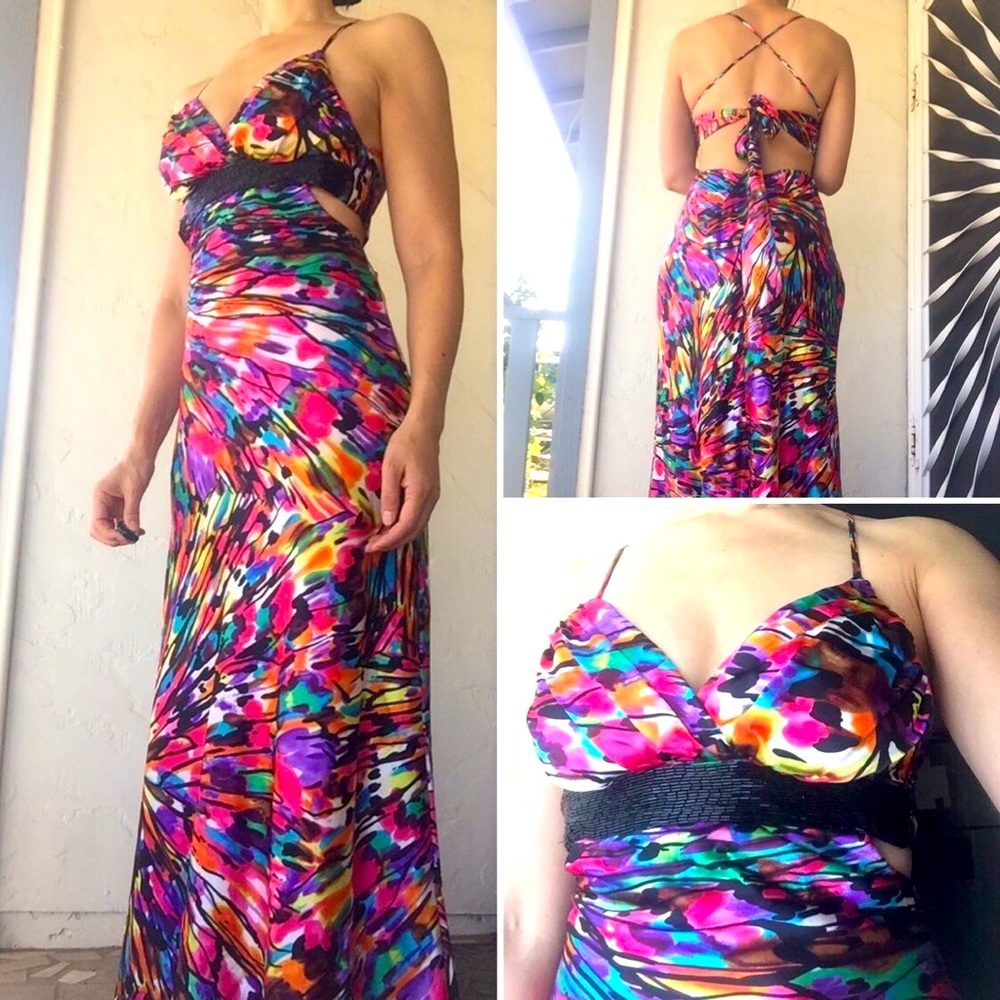 EMBELLISHED PROM MAXI DRESS